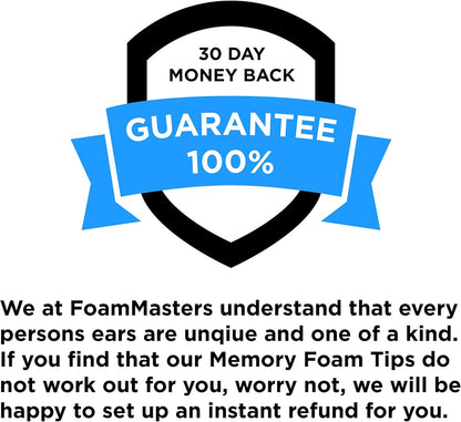 Foam Masters Memory Foam Ear Tips for AirPods Pro 1st & 2nd Gen | Comfortable | Secure | Better Noise Cancellation | Version 3.0 Replacement Buds (Medium - 3 Pairs, Black)