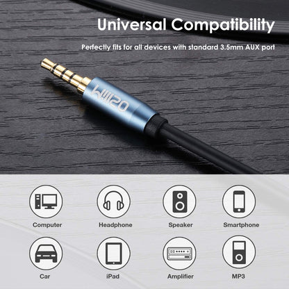 MillSO 3.5mm Headphone Extension Cable (6.6 Feet) TRRS 3.5mm Male to Female Stereo Audio Jack Extension Adapter Auxiliary AUX Cord for Headphones, Earbud, Speaker, Car Stereo, Home HiFi System