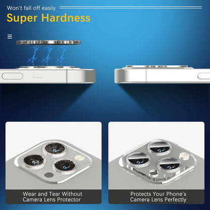 UniqueMe [3 Pack] Camera Lens Protector Compatible with iPhone 13 Pro 6.1" / 13 Pro Max 6.7" Tempered Glass,[Case Friendly][New version][Scratch-Resistant][Easy Installation] - Sliver Circle