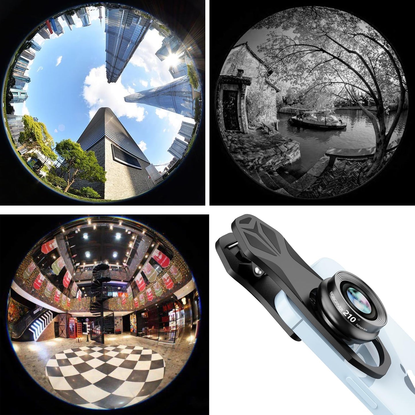 210° Fisheye Lens, Professional Cell Phone Lens for iPhone,Samsung,Pixel,BlackBerry,Ipad,Notebook,Etc,Fish Eye Lens