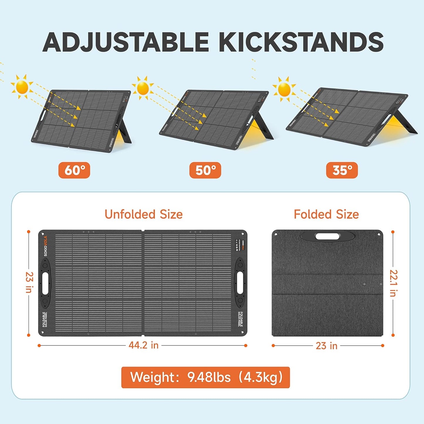 N-Type 16BB 110W 18V Portable Solar Panel Kit,Portable Foldable Solar Panel,NextGen Solar Cell Up to 25% Conversion Rate,ETFE IP68 Waterproof & Dustproof for Power Station Outdoor Camping