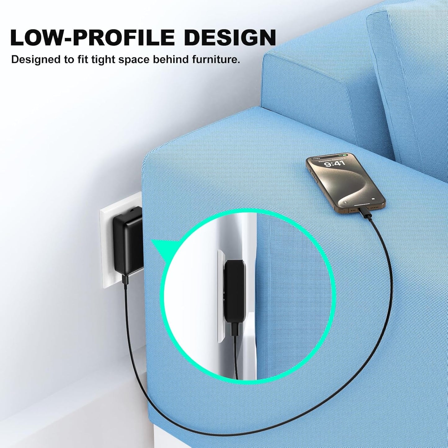 USB C Wall Charger 40W, Excgood 4Port USB Charging Block Flat Foladable Wall Plug PD+QC Power Adapter Multiports for iPhone 16 15 Pro Max 14 13 XR iPad Galaxy S24 S23 Watch Air-Pods -3Pack