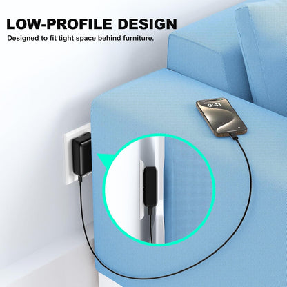 USB C Wall Charger 40W, Excgood 4Port USB Charging Block Flat Foladable Wall Plug PD+QC Power Adapter Multiports for iPhone 16 15 Pro Max 14 13 XR iPad Galaxy S24 S23 Watch Air-Pods -3Pack