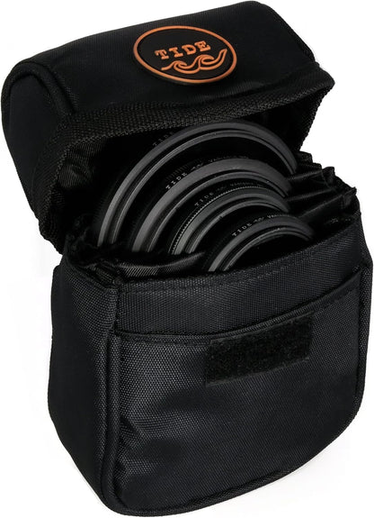 Tide Optics Filter Pouch | Holds 5 Filters Up to 86mm | Durable Protective Case Bag for Photography Camera Filters | Water & Dust Resistant…