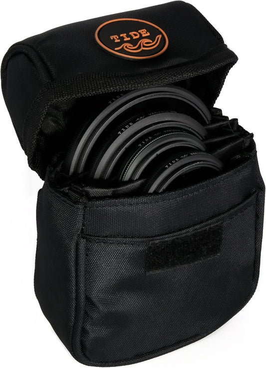 Tide Optics Filter Pouch | Holds 5 Filters Up to 86mm | Durable Protective Case Bag for Photography Camera Filters | Water & Dust Resistant…