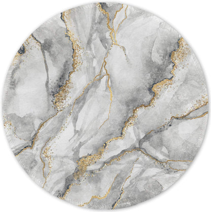 ITNRSIIET Round Mouse Pad with Stitched Edge Premium-Textured Waterproof Non-Slip Rubber Base Desktop Protection Mat Diameter 8.7 inches, Gray Marbling