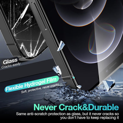 3 Pack Flexible Film Screen Protector for iPhone 12 Pro Max, Non-breakable Soft TPU Hydrogel Film for iPhone 12 Pro Max Screen Protector Film (NOT Glass)