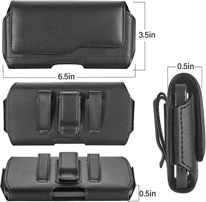 Holster Case for iPhone 15 Plus&15Pro Max, 14 Plus&14Pro Max, 13/12/11 Pro Max, Samsung Galaxy S24+ S23+ S22+ S21+ Plus Series, Phone Holder with Belt Clip (Fits Otterbox Commuter Case on)Black