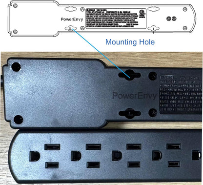 6-Outlet Surge Protector 2pk – 250 Joules, 2ft Cord, 15A/125V, 1875W Max – Right Angle Plug, Black – Home, Office, & Electronics Protection