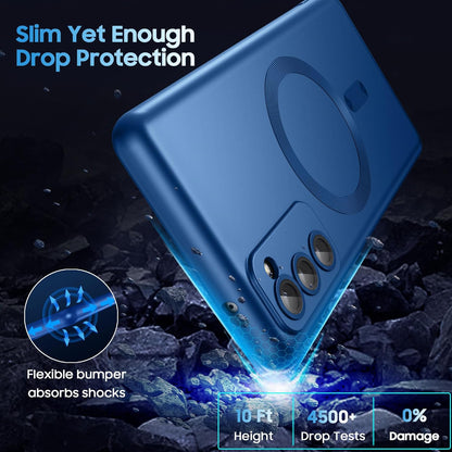 Magnetic for Samsung Galaxy S20 FE 5G Case 【Compatible with MagSafe Only】【Built-in Camera Lens Protector】 Slim Soft TPU Shockproof Phone Shell (Blue)