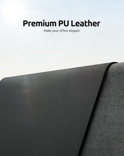 YSAGi Leather Desk Protector, Office Mat, Large Mouse Mat, Non-Slip PU Leather Blotter, Laptop Desk, Waterproof Writing Pad for Office and Home (Dark Grey, 23.6" x 13.8")