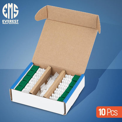 Everest 90° Angled RJ45 Cat6 Keystone Jacks 10-Pack in Green - Slim Profile Female RJ45 Connectors - Cat 6 Keystone Jack - Compatible with 90° Angled Speed Termination Tool - easyJACK (B094WB91H3)
