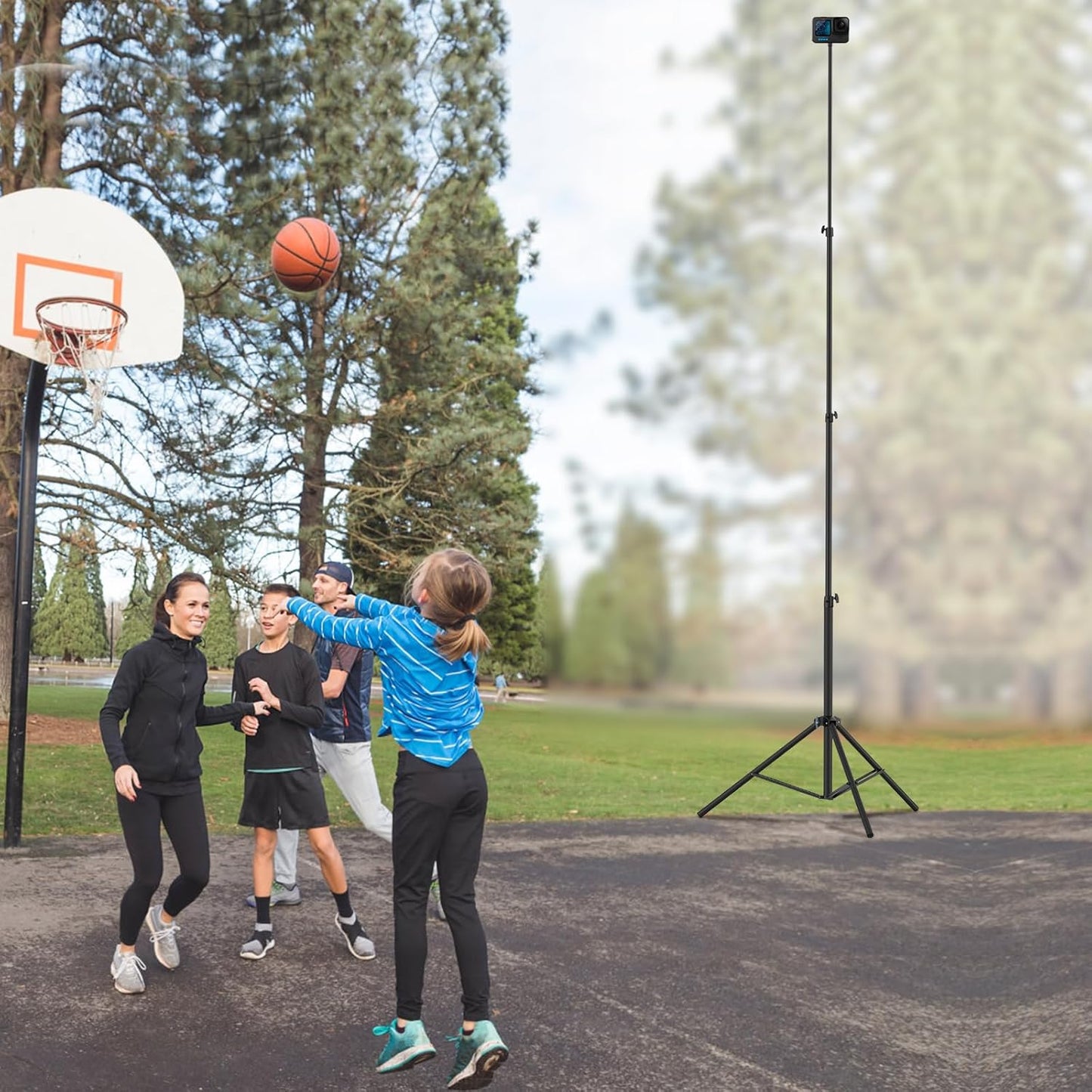 20FT/6M Tripod Stand - Heavy Duty Tripod Stand - Tall Tripods Air-Cushioned Telescoping Light Stand for Photography Overhead Shots, Sports(Aluminum Alloy)