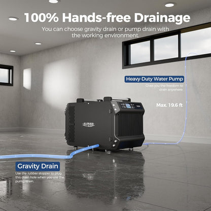 ALORAIR Crawlspace Dehumidifiers with Pump, 180 Pint Commercial Dehumidifier for Basements with Drain Hose, 2,300 Sq.Ft Auto Defrost Industry Crawl Spaces Dehumidifier
