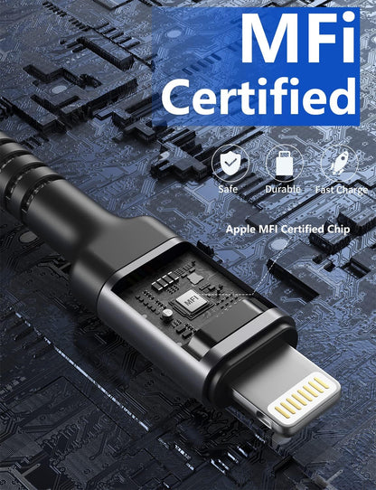 iPhone Charger, [Apple MFi Certified] 2Pack 10FT Long Lightning Cable Nylon Braided Cable iPhone Charger Cord Compatible with iPhone 14 13 12 11 Pro Max XR XS X 8 7 6 Plus iPad and More
