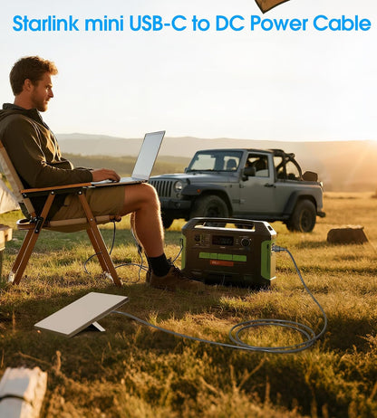 10FT (3M) Starlink Mini USB-C to DC Power Cable – Waterproof 18AWG, PD 100W Compatible, Durable for Outdoor & Travel Use