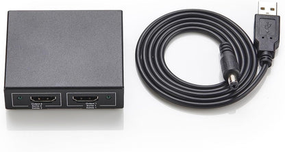 Amazon Basics HDMI Splitter 1 in 2 Out, 4K@30Hz for Dual Monitors, Mirror Only, Black