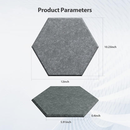 12 Pack Acoustic Panels Self Adhesive Sound Proof Foam, High Density Sound Acoustic Foam Panel, 12X10.23X0.4 Inch Hexagon Wall Panels in Home,Office,Reccording Room,Studio(Moonlight Grey)