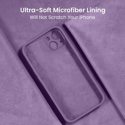 FireNova Designed for iPhone 15 Case, Silicone Upgraded [Camera Protection] Phone Case with [2 Screen Protectors], Soft Anti-Scratch Microfiber Lining Inside, 6.1 inch, Light Purple