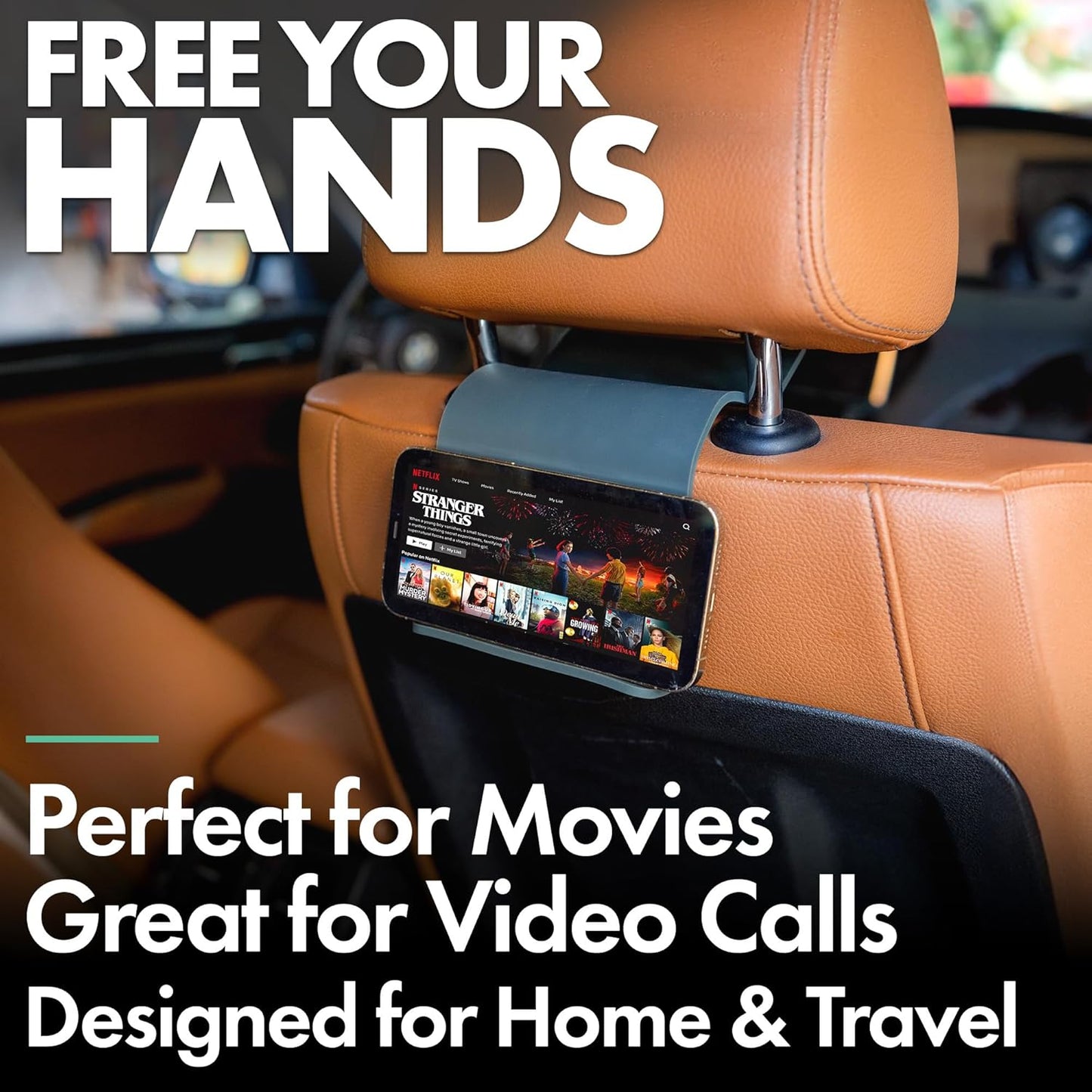 Folden Airplane Phone Holder, Flexible Tablet and Cell Phone Holder, Folding Cellphone Stand for Desk, Bed, Office, Treadmill - Airplane Accessories Long Flight Travel - Plane Essentials (Silicone)