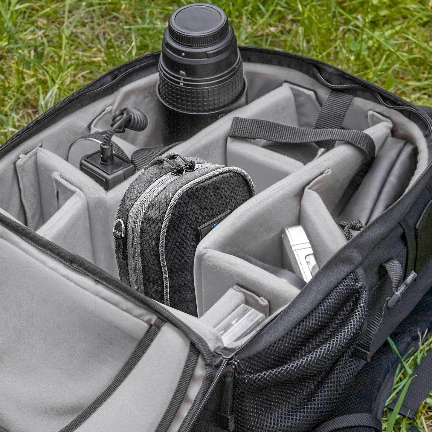 Lightdow Camera Filter Bag - Detachable 8-Slot Lens Carry Case with Belt Loop Pouch - Water-Resistant & Dustproof Design for 37mm-95mm Filters