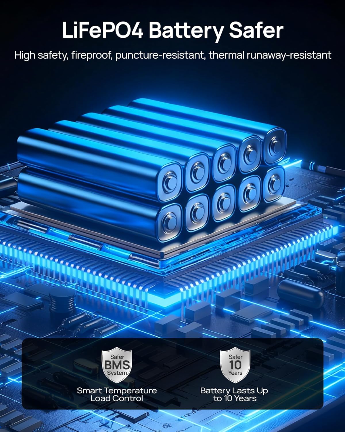 Portable Power Station with Solar Panel 100W, Solar Generator 1200W Peak, 576Wh LiFePO4 Battery with AC Outlets, 1.5Hour Fast Charging for Home & Emergency, Hurricane, CPAP