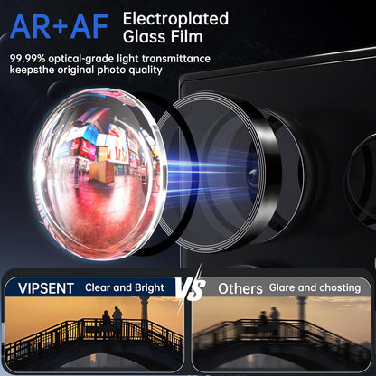 For Samsung Galaxy S25 Ultra Camera Lens Protector, Individual Lens Protector, Ultra HD 9H Tempered Glass Screen Protective Cover, Anti-scratch, Military Grade Drop Protection 2 Set. (Titanium Black, S25 Ultra)