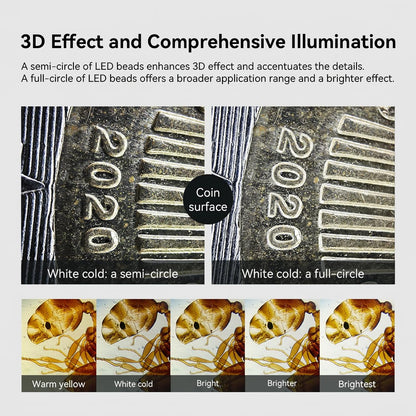 Kolertron Mobile Phone Microscope Lens, Universal with LED Ultraviolet lamp and CPL, Portable Digital Microscope Camera Accessory, Suitable for 90% iPhone/Android Phones (Note: Compatible)