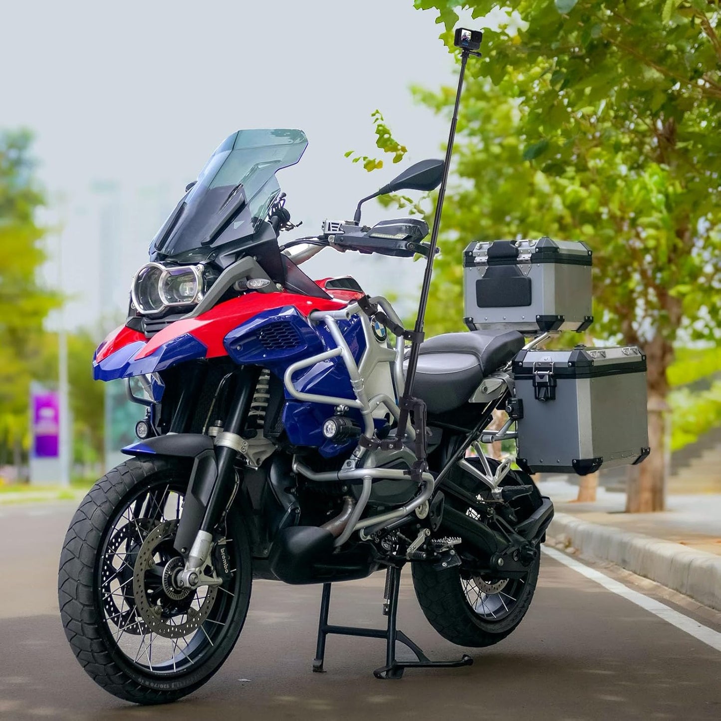 Motorcycle Ebike Mount kit for Insta360 X5, Bike & Golf Car Handlebar Clamp Mount and 59" Invisible Selfie Stick Bundle Kit, Super Clamp, Action Camera Adapter for GO2/3/3S/DJl, JC027