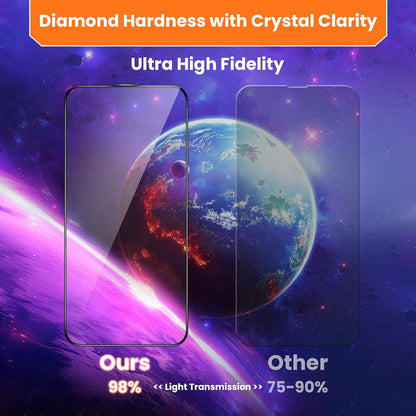 Screen Protector for iPhone 16 Pro Military Grade Tempered Glass Auto-Alignment OneTouch Kit Cell Phone Accessories Bubble Free Case Friendly Auto Dust-Removal Easy Install [1 Pack]