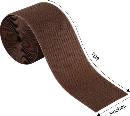 WILLBOND 2 Pack 10 ft x 3 Inch Cable Floor Strip Cable Cover Cords Carpet Protector Management Hook and Loop Tape for Wires on Floor Cords and Prevent a Trip Hazard (Brown)