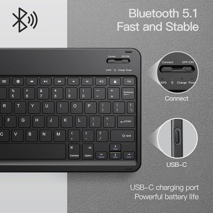 JETech Keyboard Case for iPad 10.2-Inch (2021/2020/2019 Model, 9th/8th/7th Generation) with Pencil Holder, Magnetic Detachable Bluetooth Wireless Keyboard, Soft TPU Back Stand Cover (Space Gray)