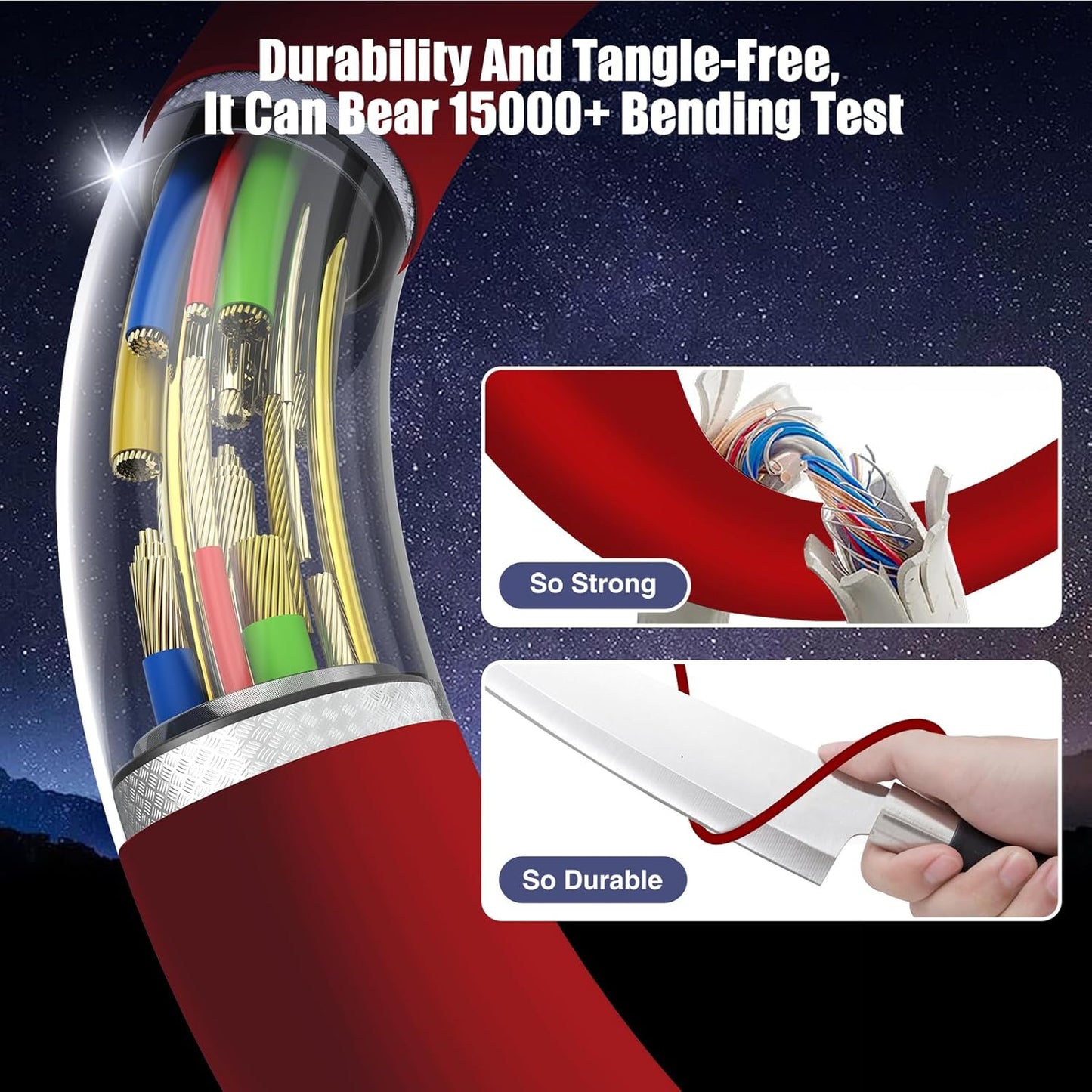 3-Pack Red [3.3FT+6.6FT+10FT] 60W USB C to USB C Cable, Type C Fast Charging Cable for iPhone 15/16, Galaxy S23/S24, iPad Pro/Air, MacBook Pro/Air and More