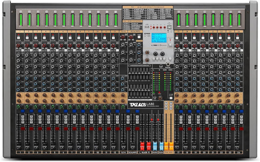Professional Audio Mixer, 24 Channel Sound Board Mixing Console, Dual DSP Reverb, Dual 7-Band EQ, 48V Phantom Power, 4 Group Stereo Output Input, Mixer for Church