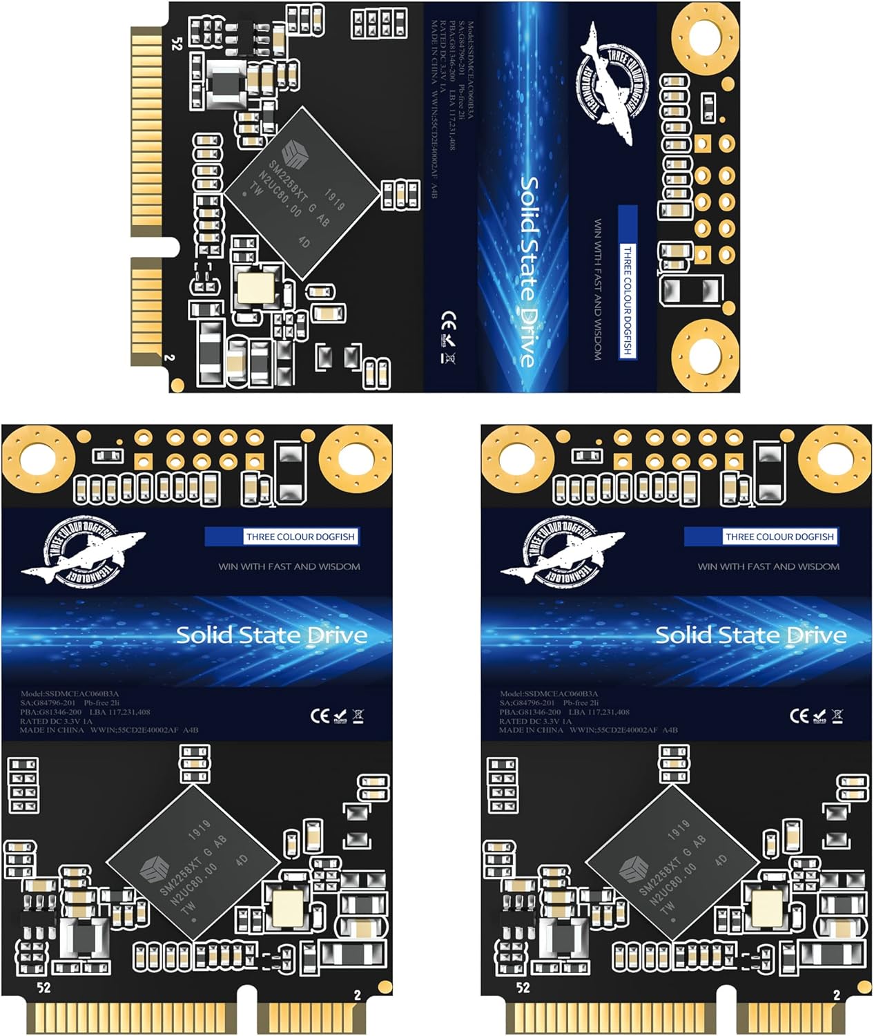 SSD MSATA 512GB Dogfish High Performance Internal Solid State Drive for Desktop Laptop 3 Unit Package Pack [512GB(3 Packs),MSATA]