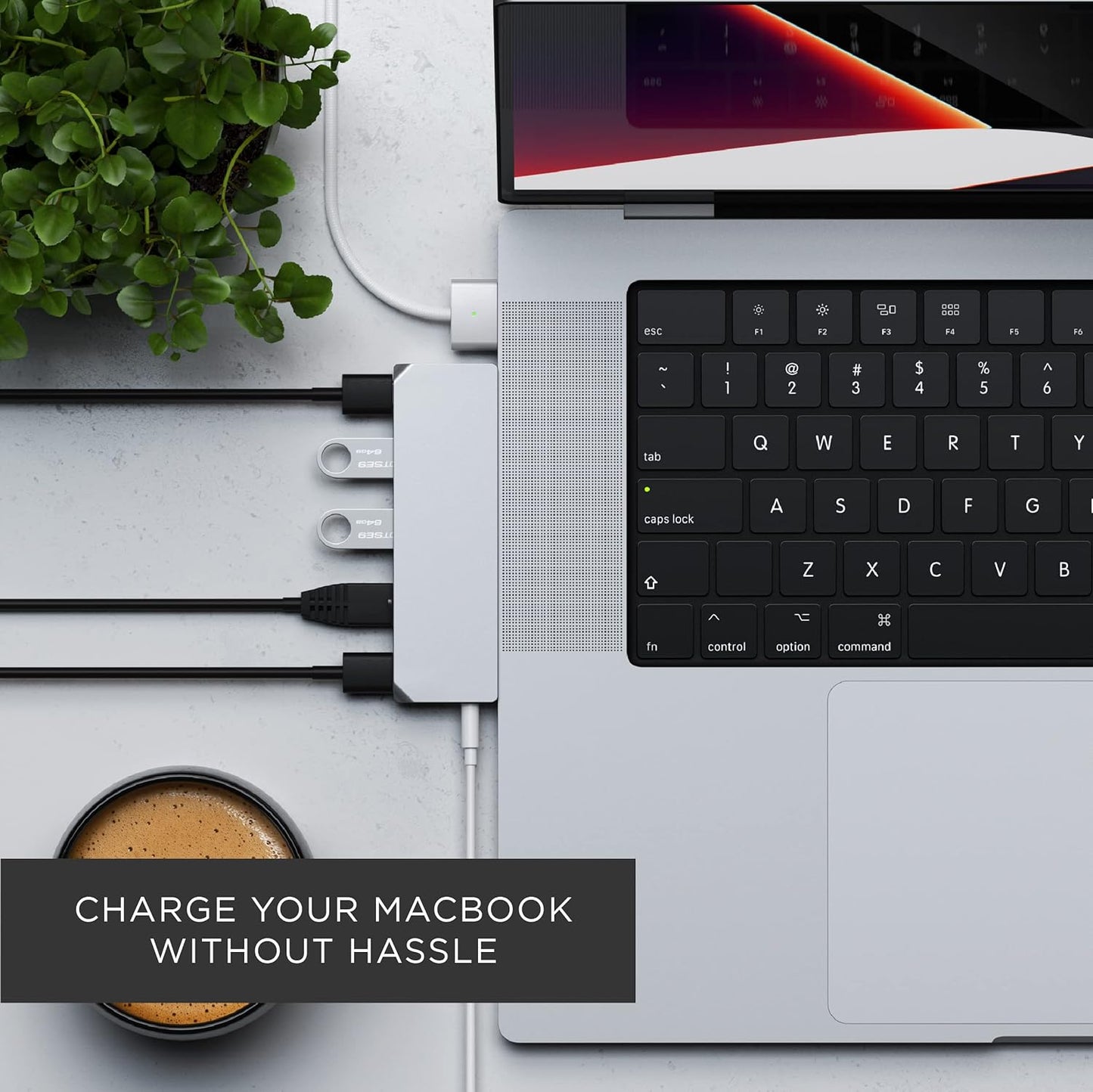 Satechi USB C Hub Multiport Adapter Pro Hub Mini, USBC Dongle with USB4 Port, USB C Data, 2 USB-A Data, Ethernet, Audio Jack, for MacBook Pro/Air M1 M2 M3 - Silver