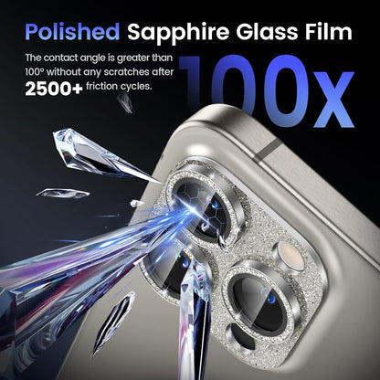 Tensea for iPhone 16 Pro/iPhone 16 Pro Max/iPhone 15 Pro/iPhone 15 Pro Max Camera Lens Protector, Metal Aluminum Alloy Tempered Glass Cover Camera Screen Protector Accessories, Case Friendly