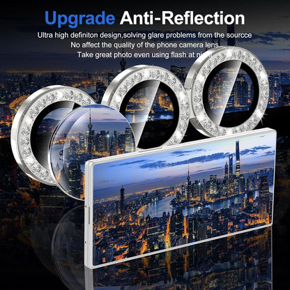 for Samsung Galaxy Z Fold 7 Camera Lens Protector, Individual Metal Ring Tempered Glass Lens Cover, [Strong Adsorption] Scratch Resistant Ultra-Thin HD Clear Lens Cover, 1 Set-Slivery Diamond