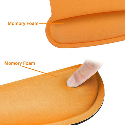 MOSISO Wrist Rest Support for Mouse Pad & Keyboard Set, Ergonomic Mousepad Non-Slip Base Home/Office Pain Relief & Easy Typing Cushion with Neoprene Cloth & Raised Memory Foam, Orange