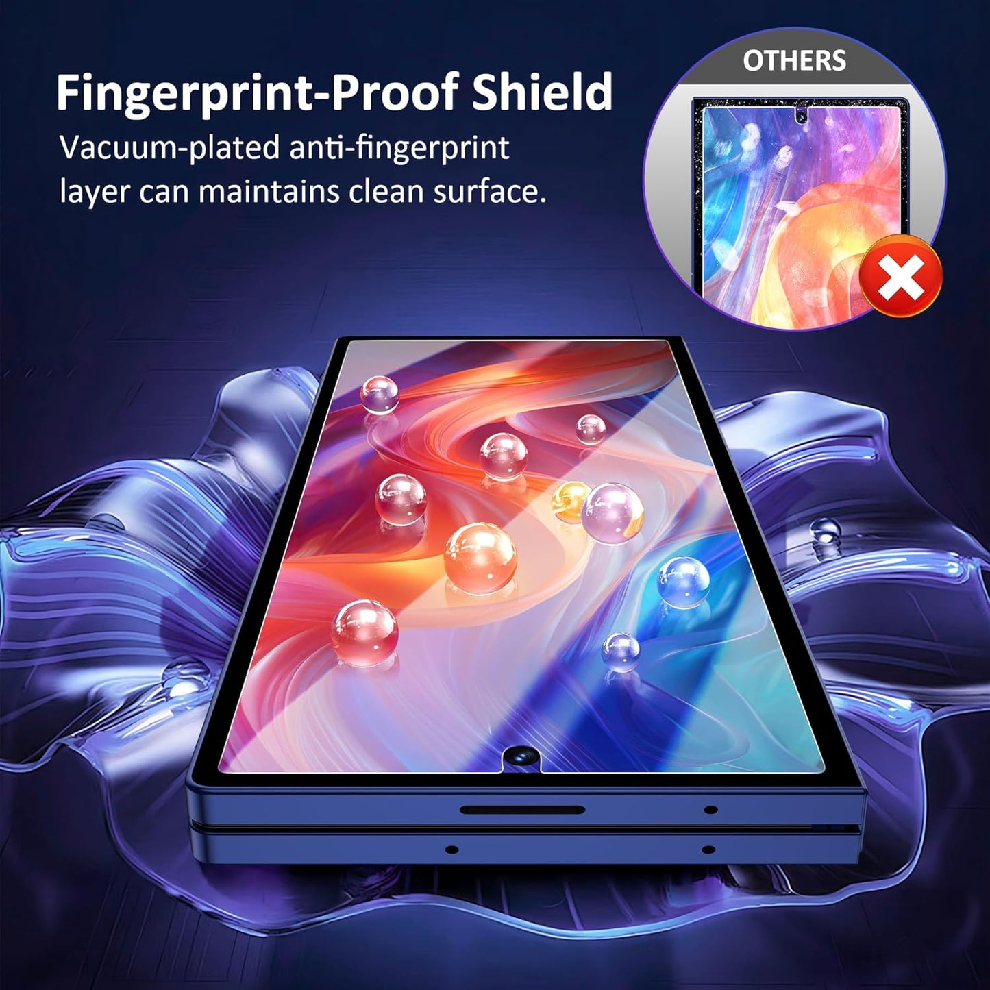 YWXTW Anti-Reflective Front Screen Protector for Samsung Galaxy Z Fold 7, Military-Grade Tempered Glass Film with Alignment Frame, Bubble Free High Touch Sensitivity - Clear 2 pack