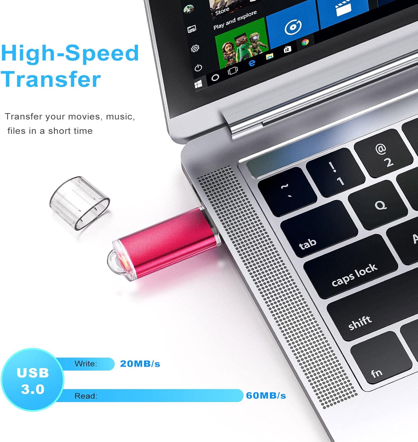 TOPESEL 16GB 10Pack 3.0 USB Flash Drive High Speed 16gb Thumb Drive Memory Stick Jump Drive 16G USB Drive Zip Drive for PC laptops, tablets, TVs, car audio(5 Mixed Colors: Black Blue Green Red Silver)