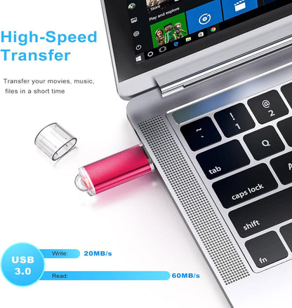 TOPESEL 16GB 10Pack 3.0 USB Flash Drive High Speed 16gb Thumb Drive Memory Stick Jump Drive 16G USB Drive Zip Drive for PC laptops, tablets, TVs, car audio(5 Mixed Colors: Black Blue Green Red Silver)