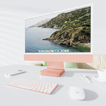 USB C HUB for iMac 24 inch 2021/2023/2024, USB Hub Adapter iMac Accessories for iMac M1/M3/M4 with USB C 10Gbps 3*USB A SD/TF, Docking Station Support Expand M.2 SSD (Not Included), Orange