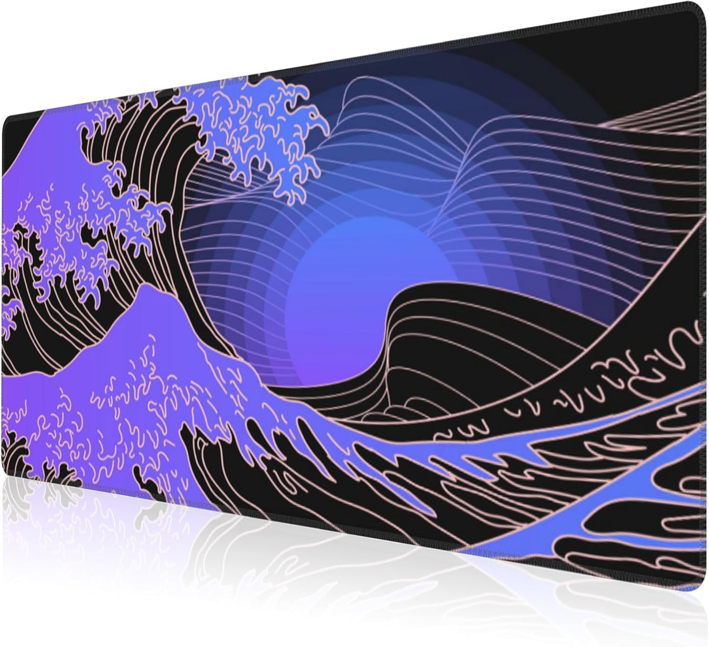 Mouse Pad, Large Ocean's Crest Leap Desk Mat, Extended Non-Slip Gaming Keyboard Mousepad Desk Pad, Thick Stitched Edges Waterproof Mouse Mat 31.5"x15.7" (Vaporwave Pop Art)