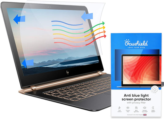 Ocushield 13.3” (16:10) Anti Blue Light Screen Protector with Privacy Filter for Laptops and Computer Monitors - Anti-Glare - Easy Install - Anti-Fatigue (287 x 179 mm)