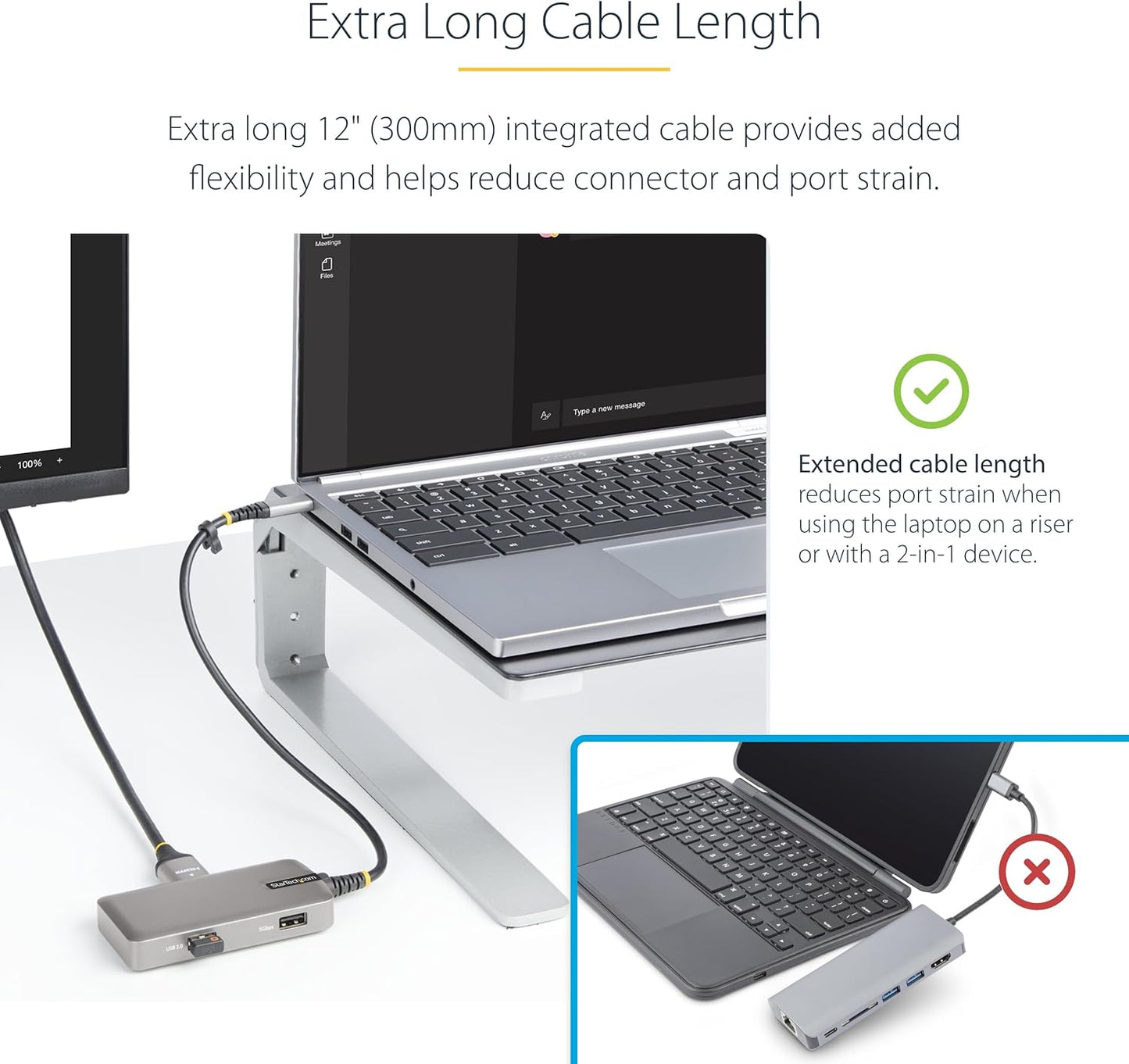StarTech.com USB-C Docking Station for MacBook Pro M1 M2 M3 M4 and Windows, 4K 60Hz HDMI Video, HDR10, USB 5Gbps Hub, 100W Laptop Charging, GbE