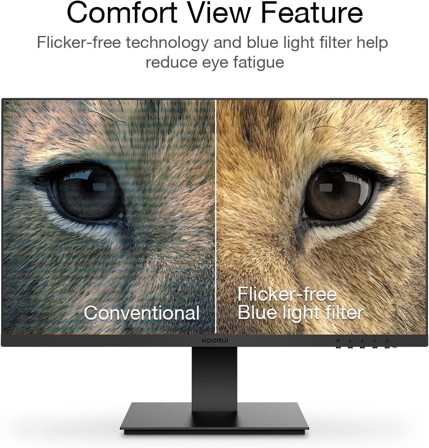 KOORUI Monitor 27 Inch 1080p PC Monitor 3000:1 Contrast Ratio with HDMI VGA for Office and Home, 99% SRGB, Frameless, Eye Care, Tilt Adjustment, VESA Mountable, Black