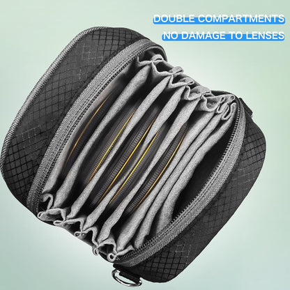 Lightdow Camera Filter Bag - Detachable 8-Slot Lens Carry Case with Belt Loop Pouch - Water-Resistant & Dustproof Design for 37mm-95mm Filters