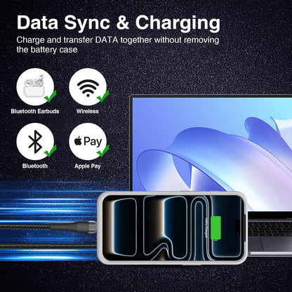 Battery Case for iPhone 17 Pro, Charging Case Charger 8500mAh Ultra-Slim Lightweight Powerful Battery Pack 15W Fast Rechargeable Anti-Fall TPU Juice Box for iPhone 17 Pro (6.3") Grey