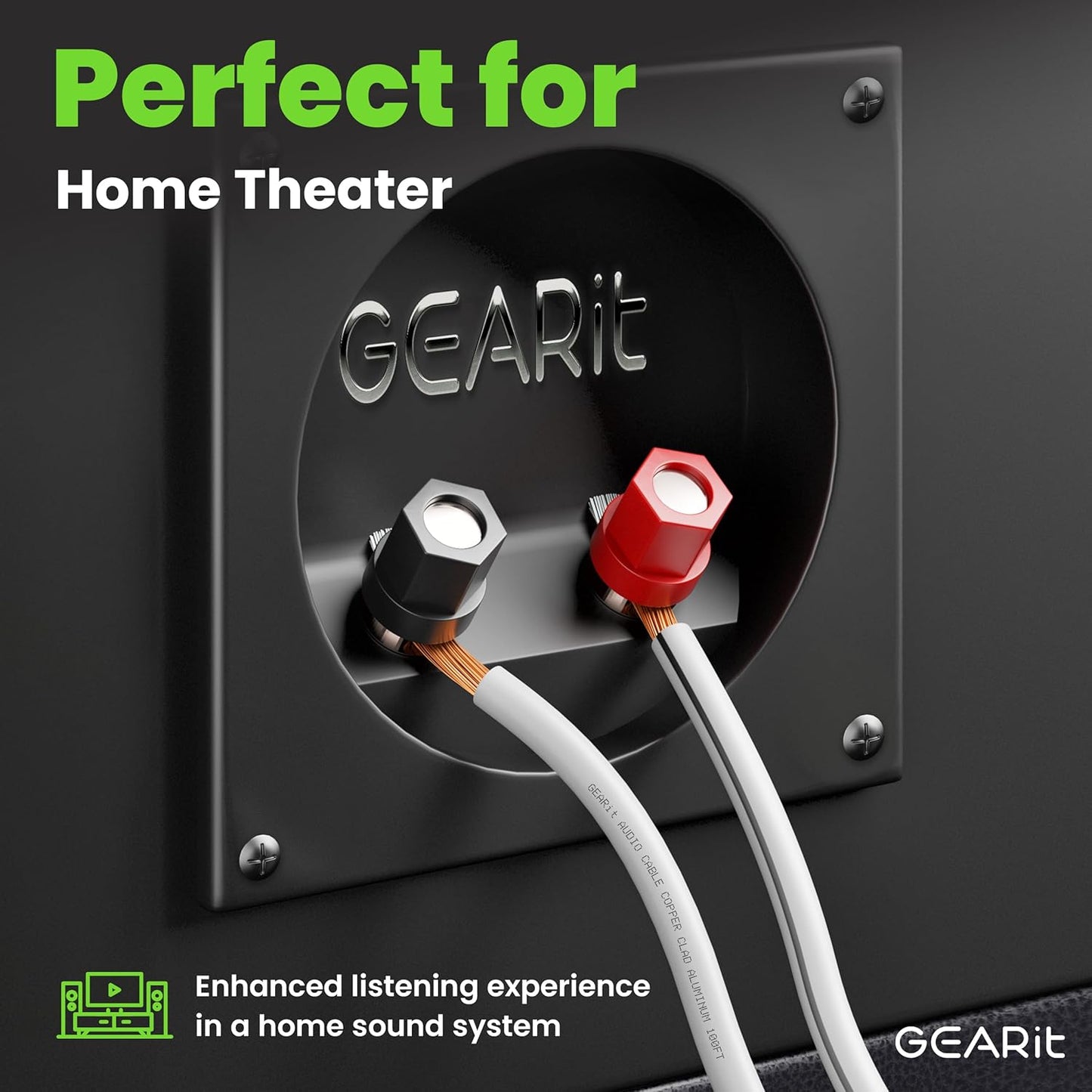 14AWG Speaker Wire, GearIT Pro Series 14 AWG Gauge Speaker Wire Cable (100 Feet / 30.48 Meters) Great Use for Home Theater Speakers and Car Speakers White